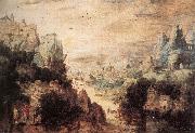 Herri met de Bles Landscape with Christ and the Men of Emmaus oil painting